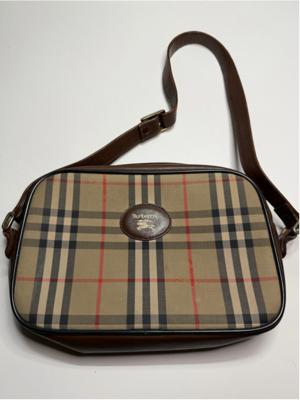 Women's Burberry Brown & Beige Plaid Shoulder Bag One Size